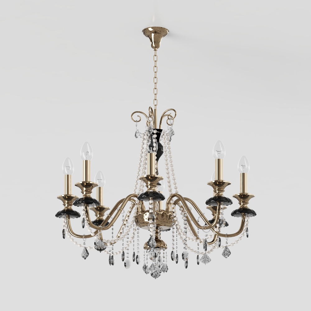 Enchanting Low-Polygon Chandelier – Gold & Crystal Design