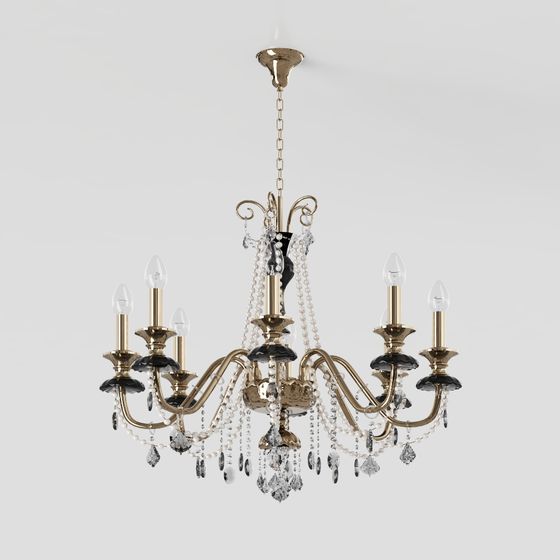 Enchanting Low-Polygon Chandelier 3D model