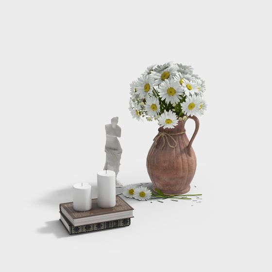 Elegant Nature-Inspired 3D Model with Low Poly Style