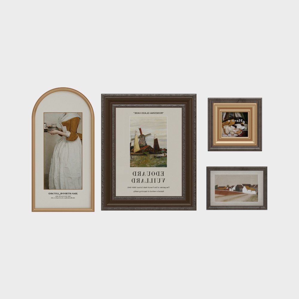 Vintage Art Frame 3D Model – Classic Low-Poly Design