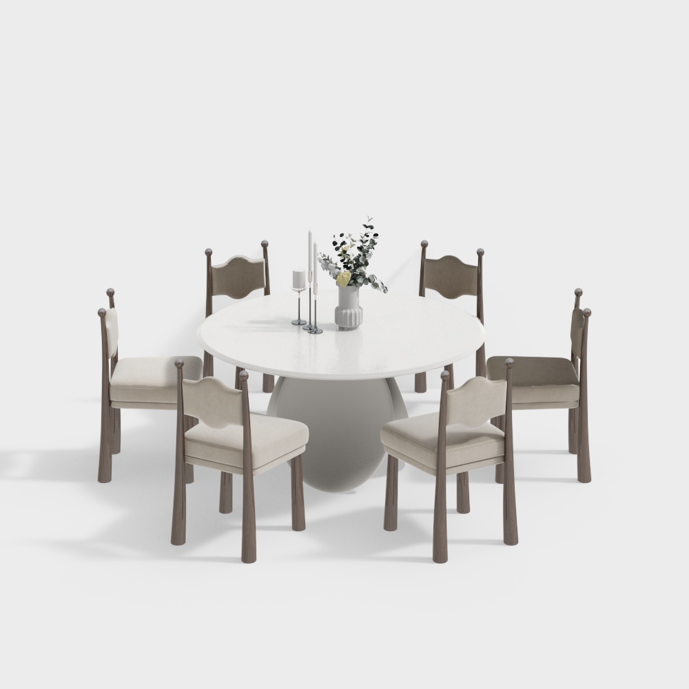 French style dining table and chair combination