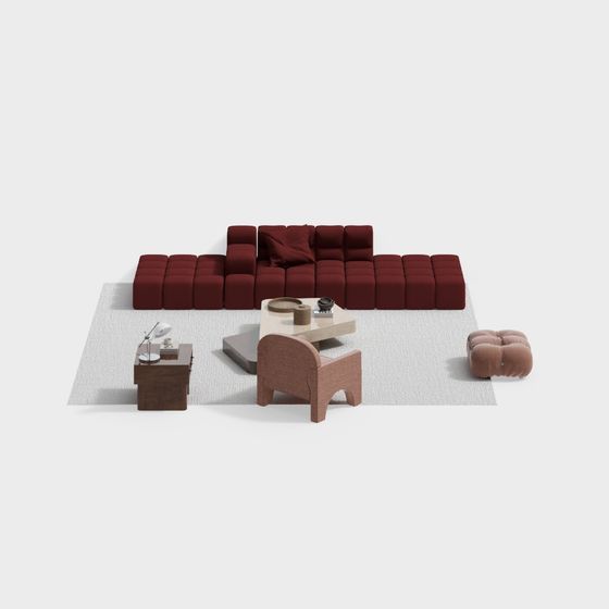 Modular Living Room Set 3D model