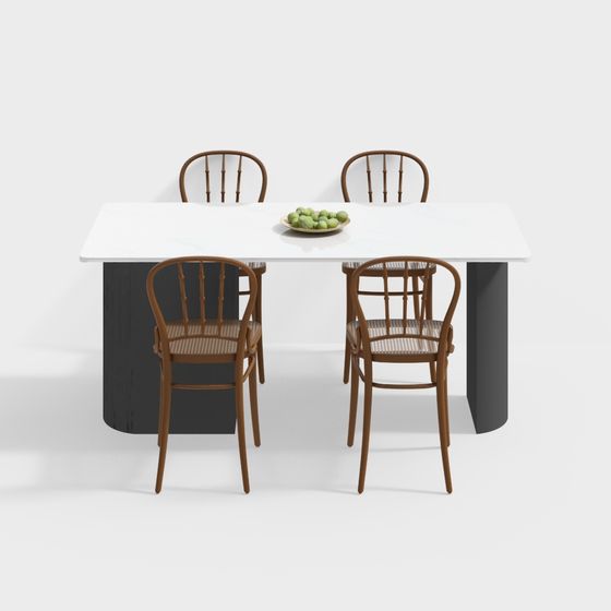 Minimalist Dining Set 3D model