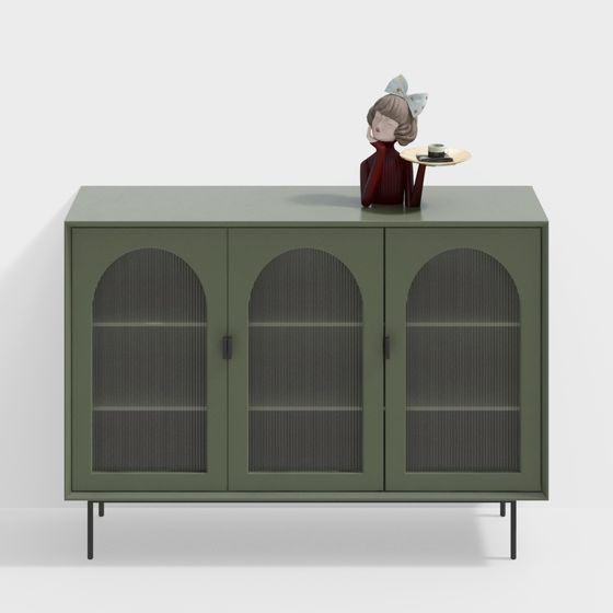 French Style Sideboard 3D Model in Green