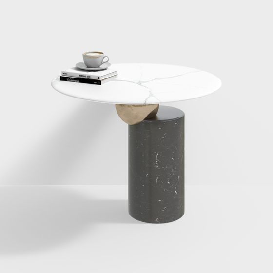 Minimalist Marble Side Table 3D model
