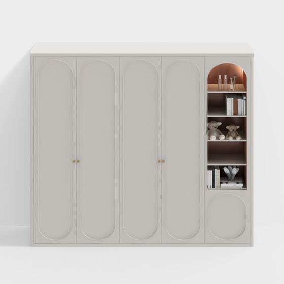 Elegant Curved Storage Cabinet 3D model