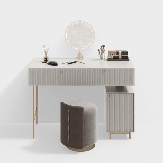 Elegant Modern Vanity Table 3D model