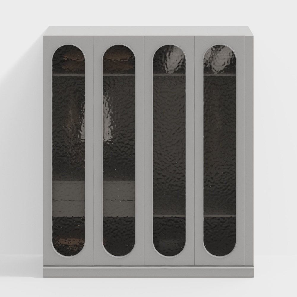 Stylish Glass Display Cabinet 3D Model – Curved Glass Design