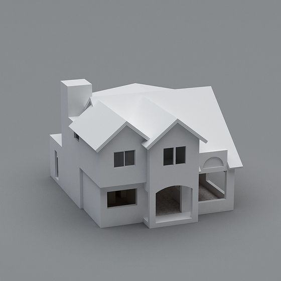 Modern Minimalist Residential Model 3D model