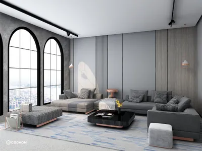 Contemporary Gray Living Room with Minimalist Decor