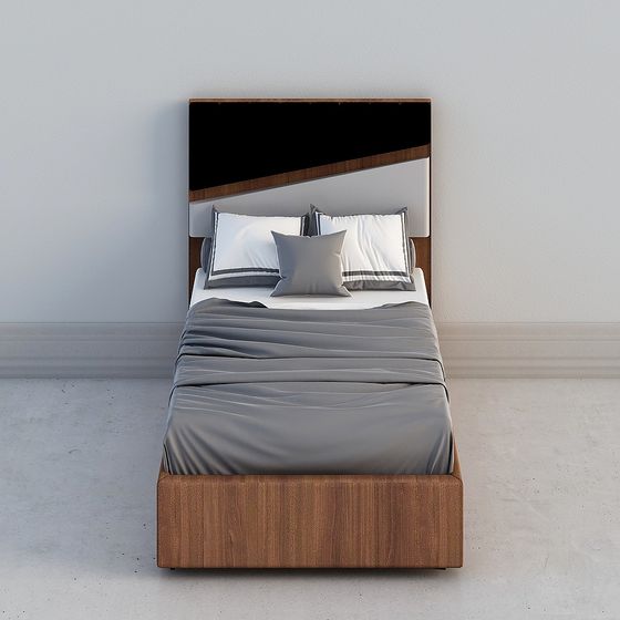 Stylish Bed Frame 3D model for Contemporary Designs