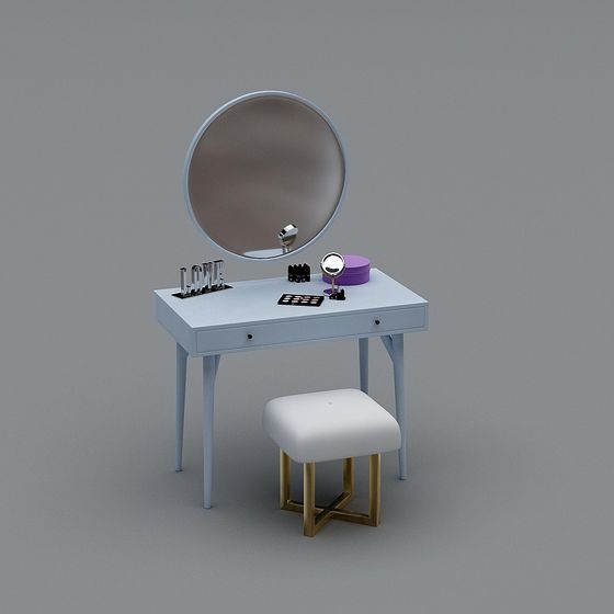 Elegant Vanity Table 3D model in Modern Aesthetic