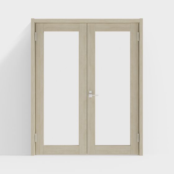 Low-Poly Double Glass Door 3D model