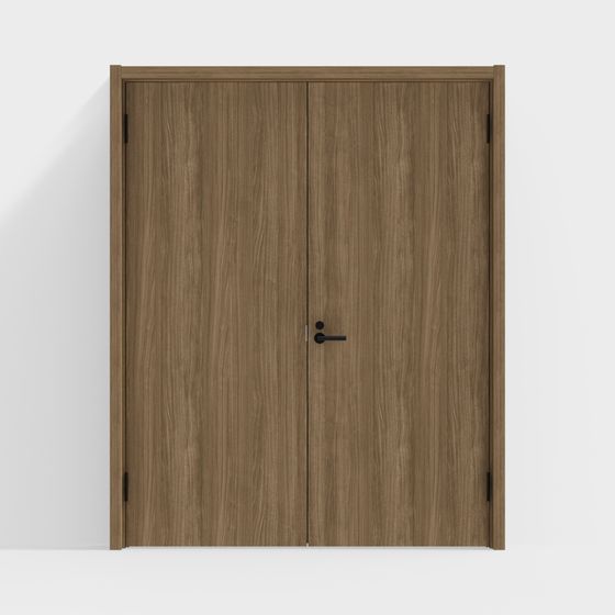 Wooden Double Door 3D model