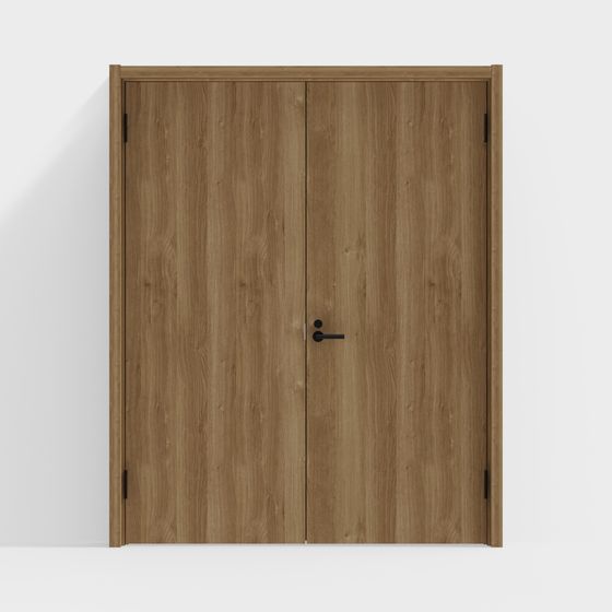 Wooden Double Door 3D Model