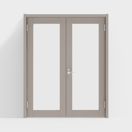 Glass Double Door Low-Poly 3D model