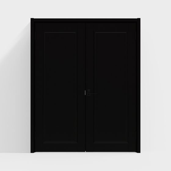 Elegant Black Double Door 3D model for Contemporary Spaces