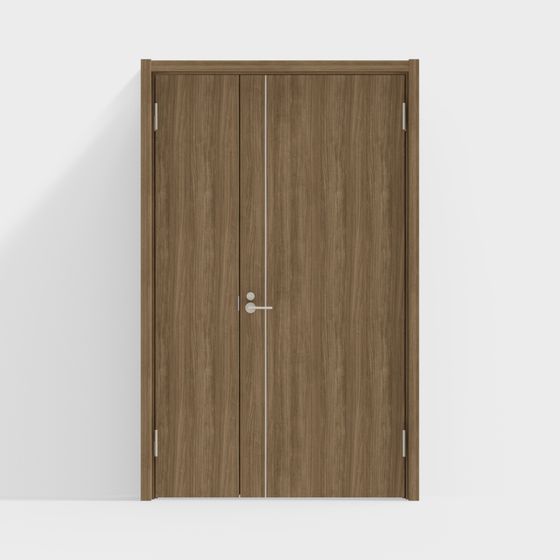Stylish Low-Poly Wooden Door 3D model