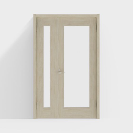 Modern Glass Panel Door 3D model