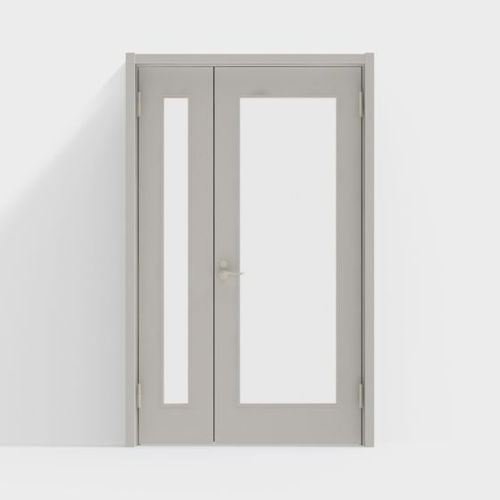 Minimalist Glass Door 3D model Design