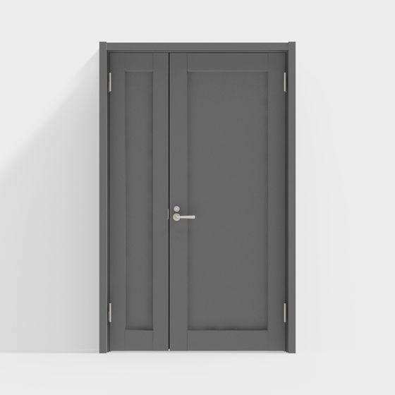 Elegant Low-Poly Gray Door 3D model Design