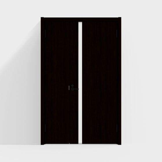 Trendy Double Wooden Door 3D model for Interiors
