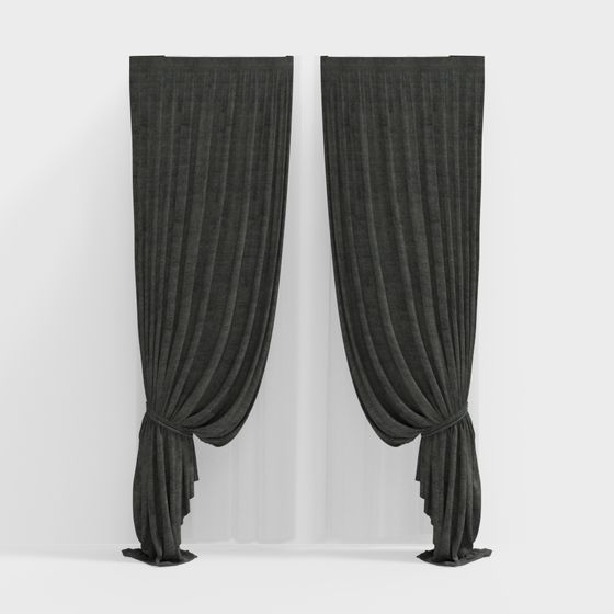 Elegant Low-Poly Curtain 3D model for Modern Spaces