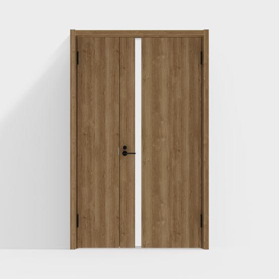 Stylish Brown Double Door 3D model for Interiors