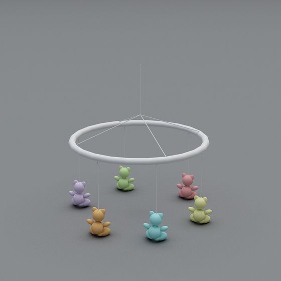 Whimsical Rotating Bear Pendant 3D model