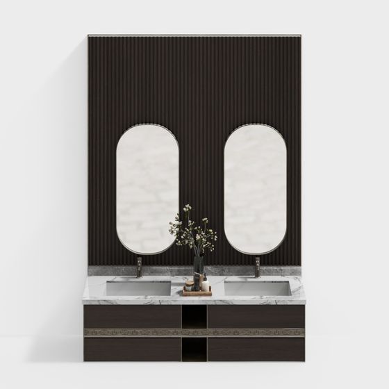 Elegant 3D Bathroom Vanity Model Design