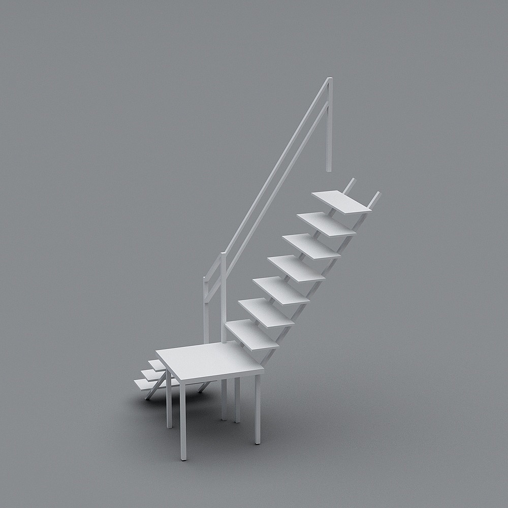 Modern Minimalist 3D Stair Model