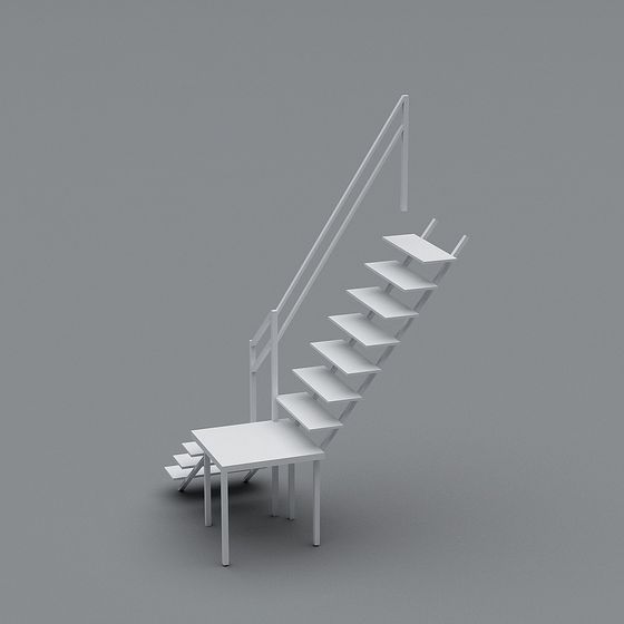 Modern Minimalist 3D Stair Model
