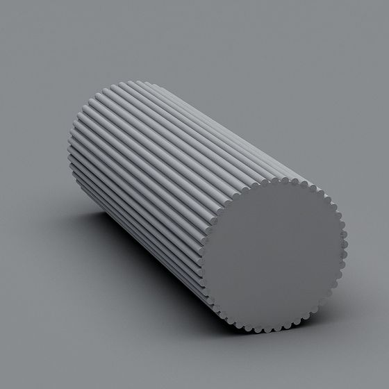 Unique Low-Polygon Gray Cylindrical 3D Model