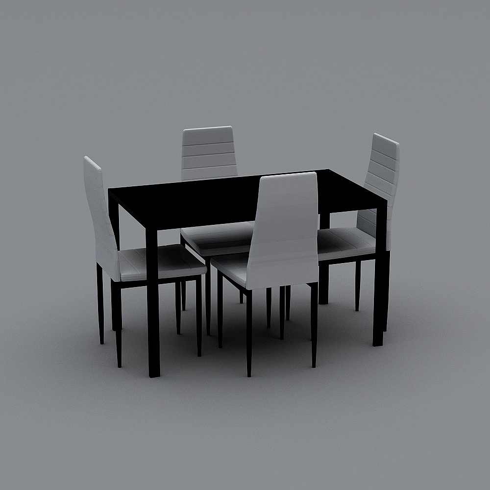 Urban Dining Table and Chairs Set 3D model