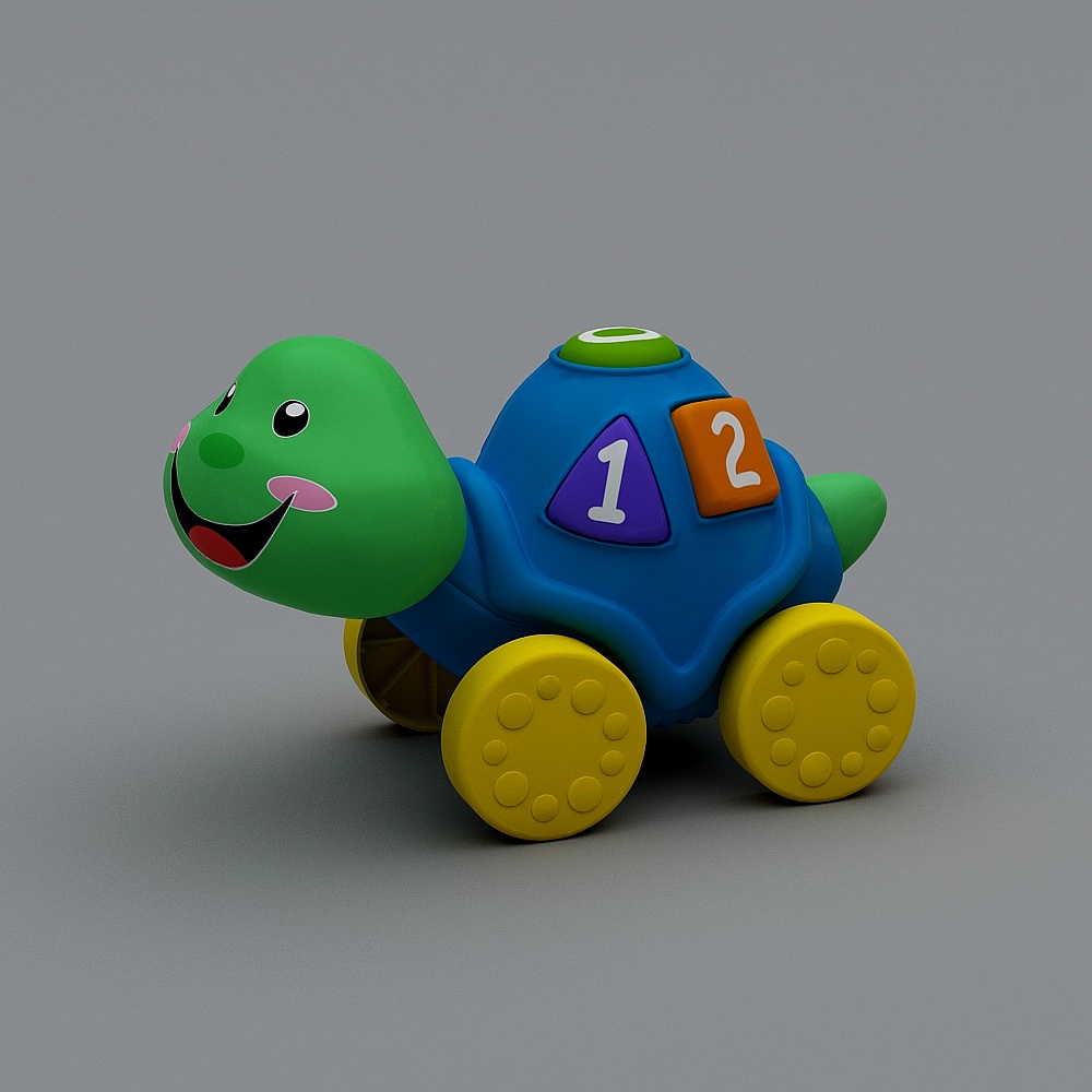 Playful Low-Poly Turtle Toy 3D model