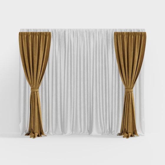 Stylish 3D Curtain Model for Versatile Applications