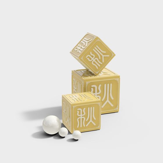 Autumn Harmony Cubes 3D model