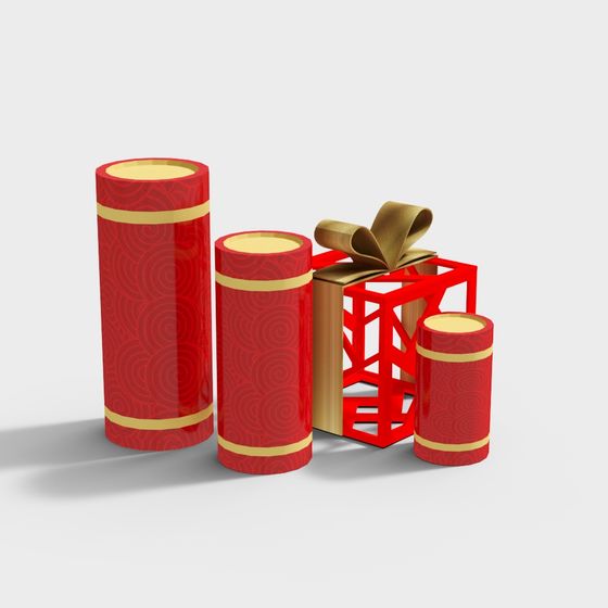 Festive Gift Box 3D Model Set
