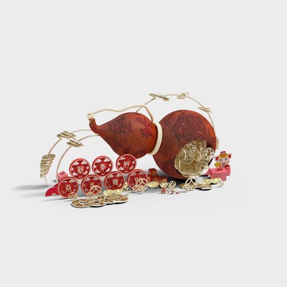 Fortune Gourd 3D Model - Fusion of Tradition and Modernity