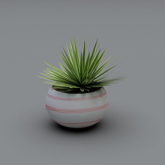 Unique Ceramic Potted Plant 3D model