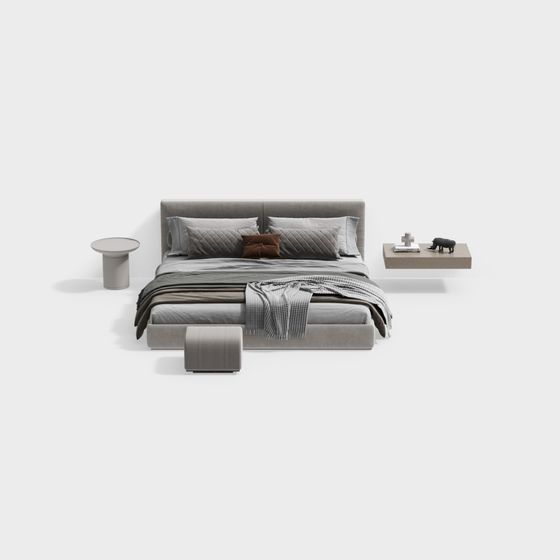 현대 패브릭 침대 세트