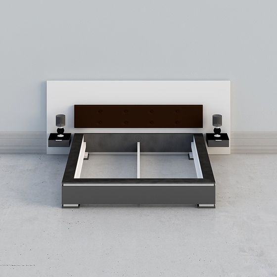 Contemporary Bed Frame 3D Model for Creative Projects