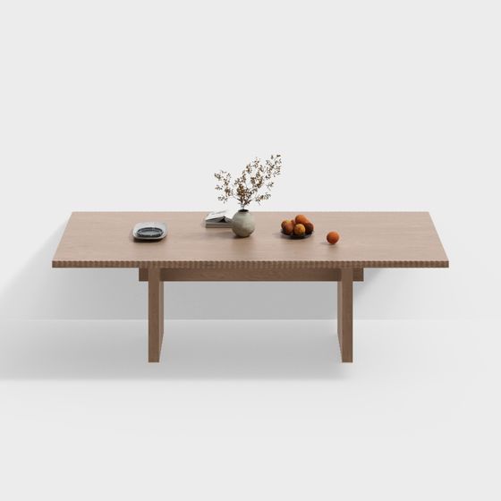 Elegant Wooden Dining Table 3D model