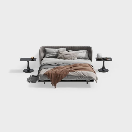Modern Minimalist 3D Bed Model