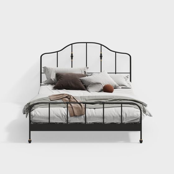 Vintage Iron Bed 3D model for Modern Interiors