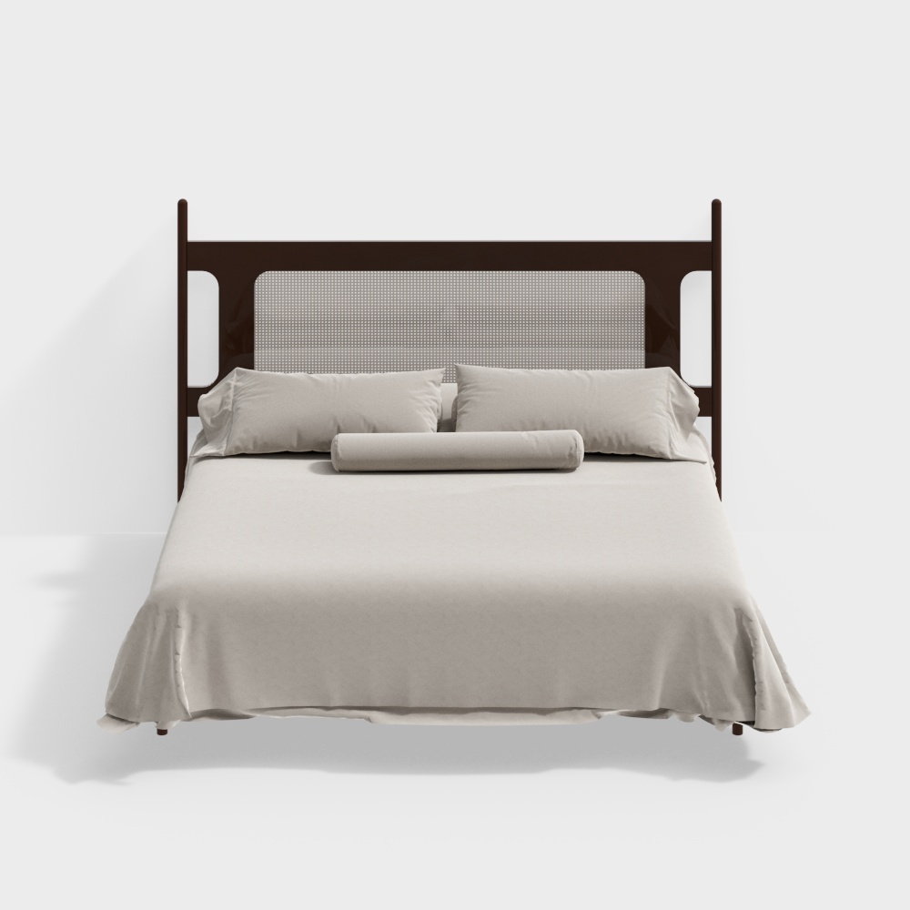 Urban Bed 3D Model – Minimalist Wooden Frame Design