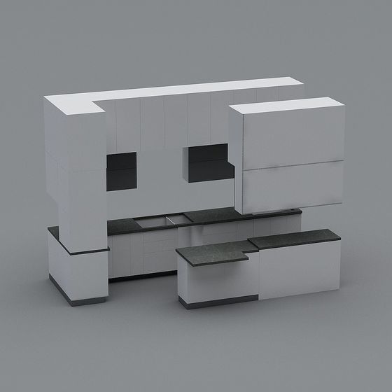 Urban Corner Reception Desk 3D model