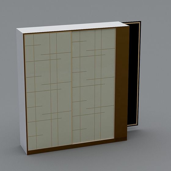 Minimalist Sliding Door Wardrobe 3D Model
