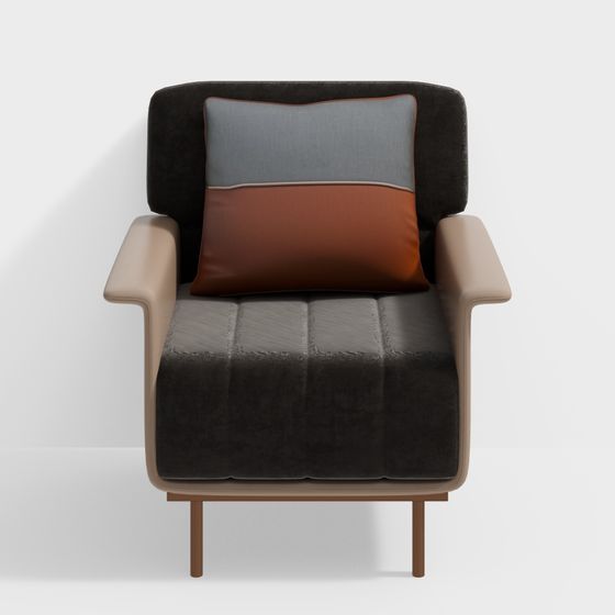 Chic Retro-Modern Chair 3D Model for Versatile Designs