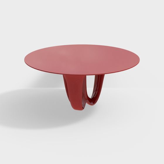 Streamlined Red Table 3D model